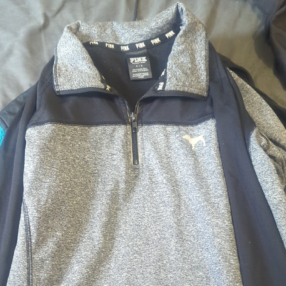 PINK Victoria's Secret Heather Gray and Black Pullover